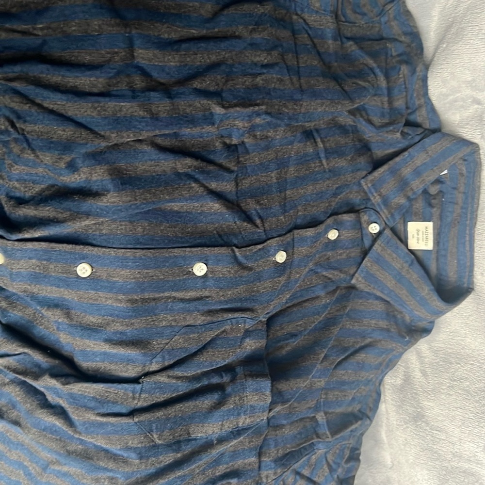 Mazzarelli Green Stone Italia button down flannel shirt